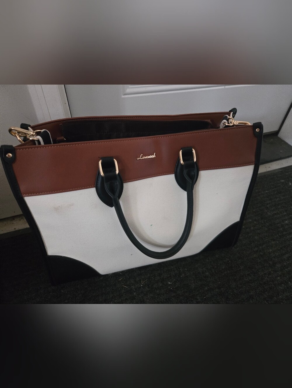 Brown & Cream Tote Bag - Women